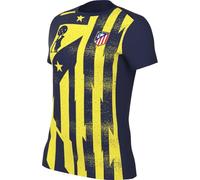 Alético Madrid Academy Pro Domicile Haut De Foot D'Avant-Match À Manches Courtes Nike Dri-Fit pour Femme, Binary Blue/Vibrant Yellow, HJ7193-424, S