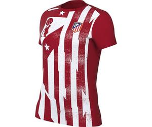 Alético Madrid Academy Pro Domicile Haut De Foot D'Avant-Match À Manches Courtes Nike Dri-Fit pour Femme, Sport Red/White, HJ7193-614, XS