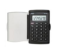 Alevar AVC Calculatrice de Poche 8 Chiffres avec étui Transparent à Porte et Boutons en Caoutchouc, Format 57 x 92 x 8 mm, Couleur Noire, Lot de 1 pièce
