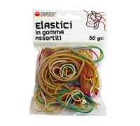 Alevar Bandes élastiques en caoutchouc de bureau, tailles et couleurs assorties, sachet de 50 g