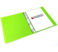 Alevar Classeur à 4 anneaux en polypropylène vert transparent, diamètre de l'anneau 30 mm