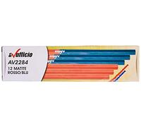 Alevar Crayon bicolore rouge et bleu, diamètre 8 mm, forme ronde, lot de 12 pièces