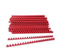 Alevar Dos en plastique spirale pour reliure, 21 anneaux de diamètre 10 mm, format A4, capacité de 41 à 55 feuilles, couleur rouge, lot de 100 pièces