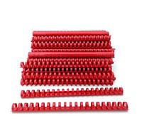 Alevar Dos en plastique spirale pour reliure, 21 anneaux de diamètre 19 mm, format A4, capacité de 121 à 150 feuilles, couleur rouge, lot de 100 pièces