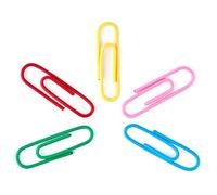 Alevar Lot de 100 agrafes colorées, pinces en acier plastifié format 33 mm n° 4, clips moyens de bureau, couleurs assorties