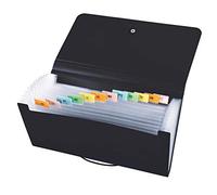 Alevar Porte-documents à soufflet, classificateur à accordéon extensible de 13 poches - Format porte-changement 26 x 13,5 x 2,3 cm Noir