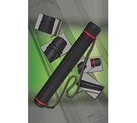 Alevar Tube de porte design extensible de 60 cm à 100 cm, bandoulière réglable et système de verrouillage à rotation sur la longueur, diamètre 8,5 cm, couleur noire, lot de 1 pièce