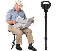 ALEVMOOM Canne de Marche Pliable avec siège, capacité d'assise de 250 kg, Tabouret de Marche léger et rétractable pour Personnes âgées et Adultes, Chaise de Marche réglable avec Coussin et Sac de