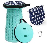 ALEVMOOM Tabouret de Camping Pliant Portable, rétractable et léger, adapté à l'extérieur, au Camping, à la pêche, au Barbecue intérieur, capacité de Poids maximale de 440LBS(Verde Lago)