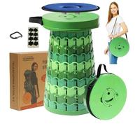 ALEVMOOM Tabouret pliable XXL 50 cm avec coussin, tabouret télescopique pliable pour adultes, charge maximale 450 kg, siège portable rétractable pour camping, pêche, randonnée, barbecue en plein air