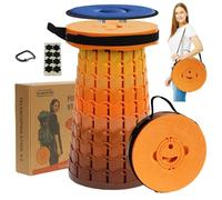 ALEVMOOM Tabouret pliable XXL 50 cm avec coussin, tabouret télescopique pliable pour adultes, charge maximale 450 kg, siège portable rétractable pour camping, pêche, randonnée, barbecue en plein air