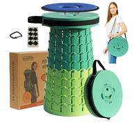 ALEVMOOM Tabouret pliable XXL 50 cm avec coussin, tabouret télescopique pliable pour adultes, charge maximale 450 kg, siège portable rétractable pour camping, pêche, randonnée, barbecue en plein air