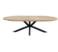 ALEVO - Table de repas ovale d'expo L250 Marron