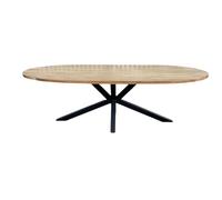 ALEVO - Table de repas ovale L250 Marron