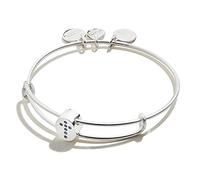 Alex and Ani Bracelet extensible Path of Symbols pour femme, breloque en forme de croix, finition argent brillant, 5,1 à 8,9 cm, taille unique