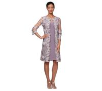 Alex Evenings Short Embroidered Jacket Dress, Perfect for Wedding Guest, Formal Events (Petite and Regular Sizes) Kleid FR besondere Anlsse, Orchidée fumée, 44 Femme