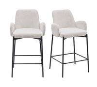 Alex-fauteuil de bar en tissu ikon coloris lin (x2)