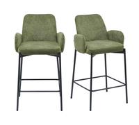 Alex-fauteuil de bar en tissu ikon olive (x2)