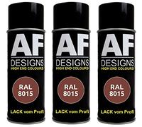 Alex Flittner Designs 3 x bombes de peinture aérosol de peinture automobile RAL8015 MARRON CHÂTAIN mat satiné
