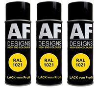 Alex Flittner Designs 3X Ral Pulvérisation Laque Auto Laque Teintée Bombe Aérosol RAL1021 Rapsgelb Brillant
