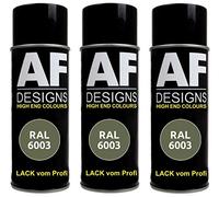 Alex Flittner Designs 3x RAL Vernis de carrosserie Peinture en aérosol RAL6003 VERT OLIV mat satiné
