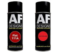 Alex Flittner Designs Bombe aérosol compatible avec Fiat 111A Rosso Sfrontato Vernis de base transparent en aérosol 400ml