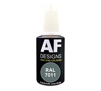 Alex Flittner Designs Crayon de retouche acrylique RAL 7011 Gris fer brillant 20 ml - Feutre de réparation acrylique - Vernis de retouche - Peinture de réparation - Bois Métal - Meubles de salle de