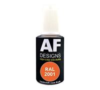 Alex Flittner Designs Crayon de retouche RAL 2001 rouge orange satiné mat 20 ml - Feutre de réparation acrylique - Vernis de retouche - Peinture de réparation - Bois, métal, meubles, salle de bain