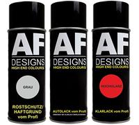 Alex Flittner Designs Kit bombes aérosol compatible avec peinture automobile Dacia 21D Rouge Passion vernis transparent et apprêt en spray