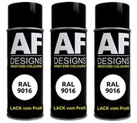 Alex Flittner Designs Lot de 3 bombes aérosols RAL 9016 blanc trafic mat 3 x 400 ml