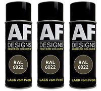 Alex Flittner Designs lot de 3 bombes de peinture aérosol RAL Laque en spray peinture pour voiture couleur RAL6022 brun olive mat