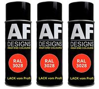 Alex Flittner Designs Lot de 3 bombes de peinture pour voiture RAL3028 Rouge brillant