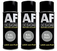 Alex Flittner Designs Lot de 3 bombes de peinture RAL pour voiture - Gris poussière mat - RAL7037