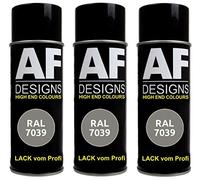 Alex Flittner Designs Lot de 3 bombes de peinture RAL pour voiture - Gris quartz mat mat mat - RAL7039