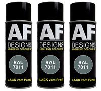 Alex Flittner Designs Lot de 3 bombes de peinture RAL pour voiture RAL7011 Gris fer satiné