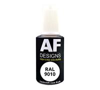 Alex Flittner Designs Marqueur de retouche RAL 9010 blanc pur satiné mat 20 ml - Stylo de réparation acrylique - Vernis de retouche - Peinture de réparation - Bois, métal, meubles, salle de bain