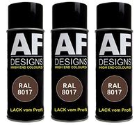 Alex Flittner Designs RAL Lot de 3 bombes de peinture pour voiture en aérosol brillant Toutes les couleurs RAL (RAL8017 marron chocolat)