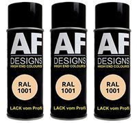 Alex Flittner Designs RAL Lot de 3 bombes de peinture pour voiture RAL RAL RAL 1001 Beige satiné