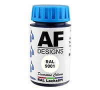 Alex Flittner Designs Stylo de Peinture RAL 9001 Blanc Crème Brillant 50ml Bois Métal Meuble Salle de Bain Retuschierlack Gel Compatible avec Condor