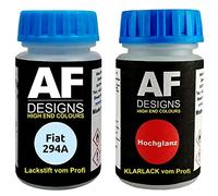 Alex Flittner Designs Stylo de retouche compatible avec Fiat 294A Azzurro Casanova + Set de peinture automobile comprenant vernis transparent et peinture de base, 50ml chacun