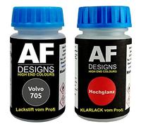 Alex Flittner Designs Stylo de retouche compatible avec Volvo 705 Biarritz Blue Metallic + Set de peinture automobile comprenant vernis transparent et peinture de base, 50ml chacun