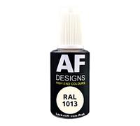 Alex Flittner Designs Stylo de retouche RAL 1013 Blanc perlé satiné 20 ml Stylo de réparation acrylique peinture retouche peinture de réparation bois métal meubles salle de bain
