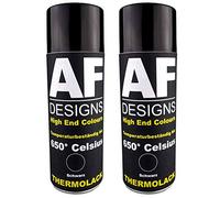 Alex Flittner Designs Thermolack Spray 2 bombes de peinture pour four échappement résistant à la chaleur 650 °C Noir 400 ml Protège le moteur et l'échappement de la rouille