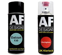 Alex Flittner Designs Vernis Voiture Pulvérisation Kit pour Datsun FJ0 Aqua Gray 2K Vernis Transparent Basislack Aérosol Spray 2x400ml