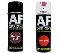 Alex Flittner Designs Vernis Voiture Pulvérisation Kit pour Dodge Polyuréthane Sienna Perle 2K Vernis Transparent Basislack Aérosol Spray 2x400ml