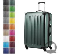 Alex - Grande valise rigide pour bagages enregistrés avec extension Trolley Valise à roulettes Check-In Valise de voyage XL 75 cm, 119 L, 4 roulettes, brillant,vert forêt
