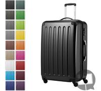 Alex - Grande valise rigide pour bagages enregistrés avec extension Trolley Valise à roulettes Check-In Valise de voyage XL 75 cm, 119 L, 4 roulettes, brillant,Noir