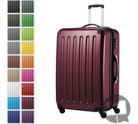 Alex - Grande valise rigide pour bagages enregistrés avec extension Trolley Valise à roulettes Check-In Valise de voyage XL 75 cm, 119 L, 4 roulettes, brillant,Bourgogne