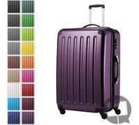 Alex - Grande valise rigide pour bagages enregistrés avec extension Trolley Valise à roulettes Check-In Valise de voyage XL 75 cm, 119 L, 4 roulettes, brillant,Aubergine