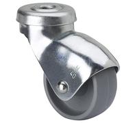 Alex H BP Roulette avec trou de passage en polypropylène Gris Diamètre 40 mm Charge supportée 22 kg